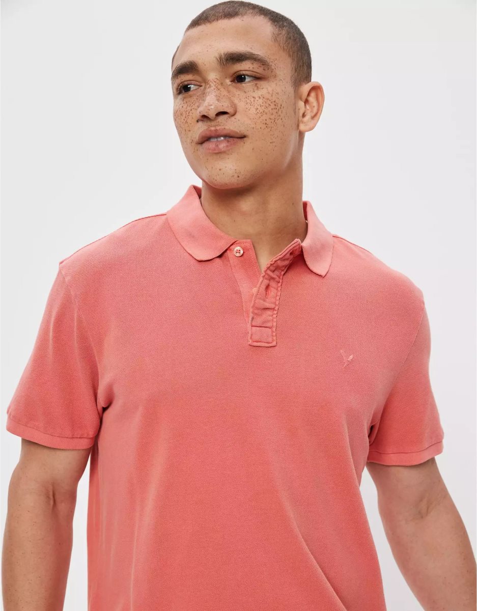 Polos American Eagle AE Super Soft Legend Pique Corail Homme | SFF-63431500